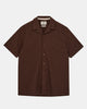 AKLEO S/S COT/LINEN SHIRT - Chocolate Brown