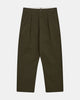 AKJAKOB COTTON PLEAT PANTS - Forest night