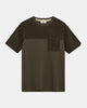 AKKIKKI CORD MIX S/S TEE - Forest night