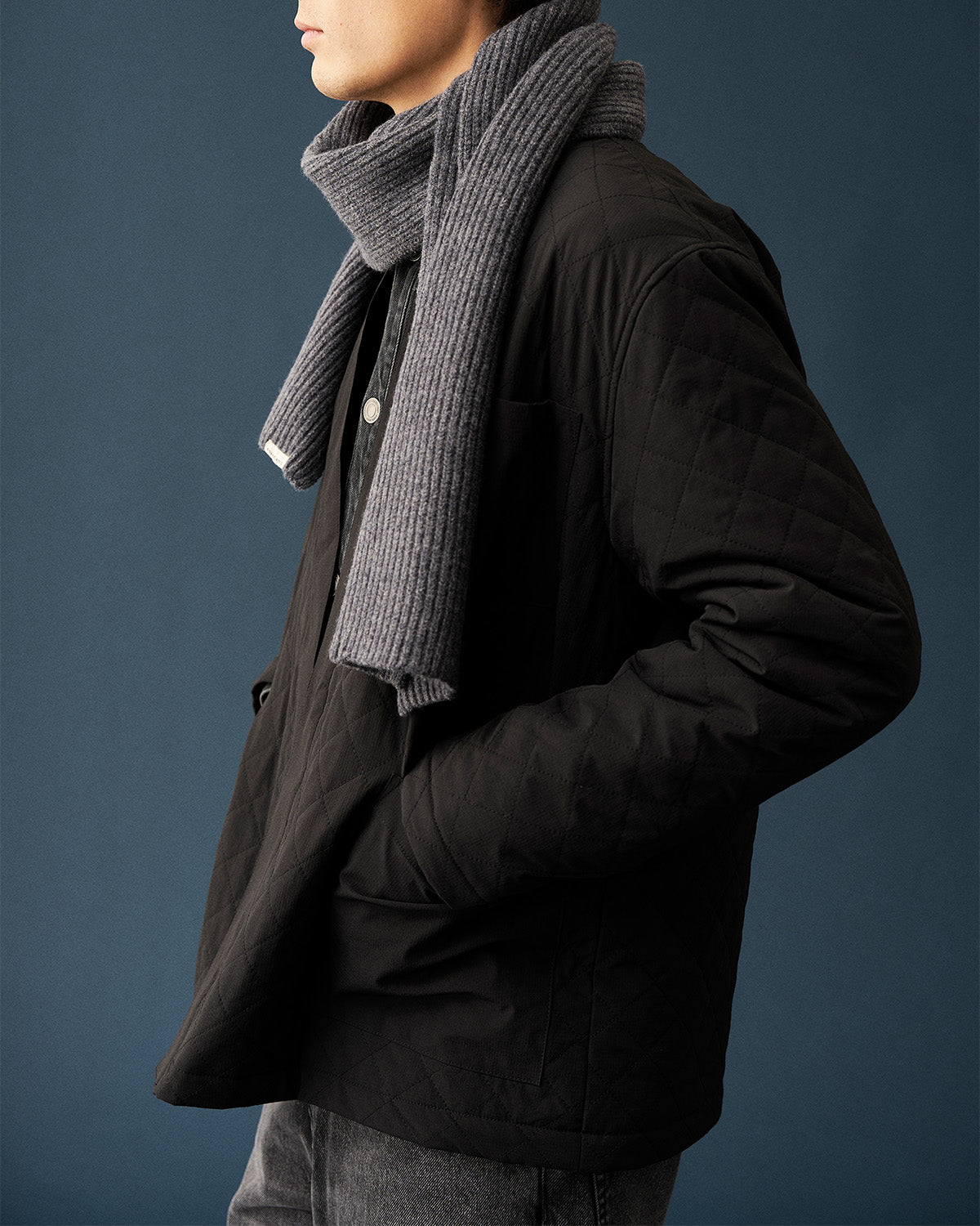 AKJESPER QUILT KIMONO - Caviar